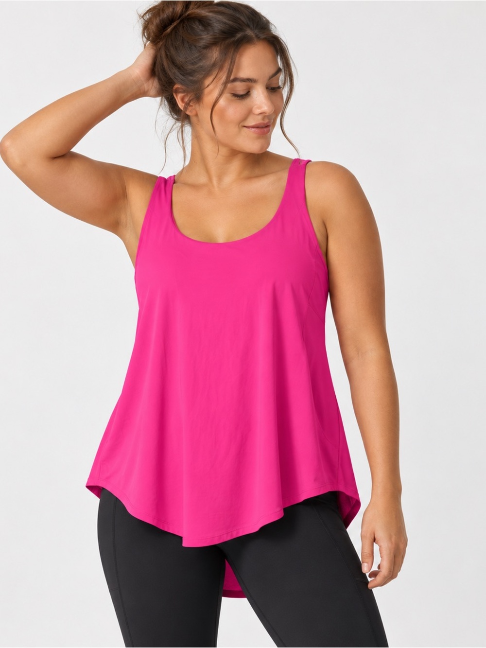 Halara 1X Hot Pink Built-In Bra Active Tank Top Workout Athletic Plus Size